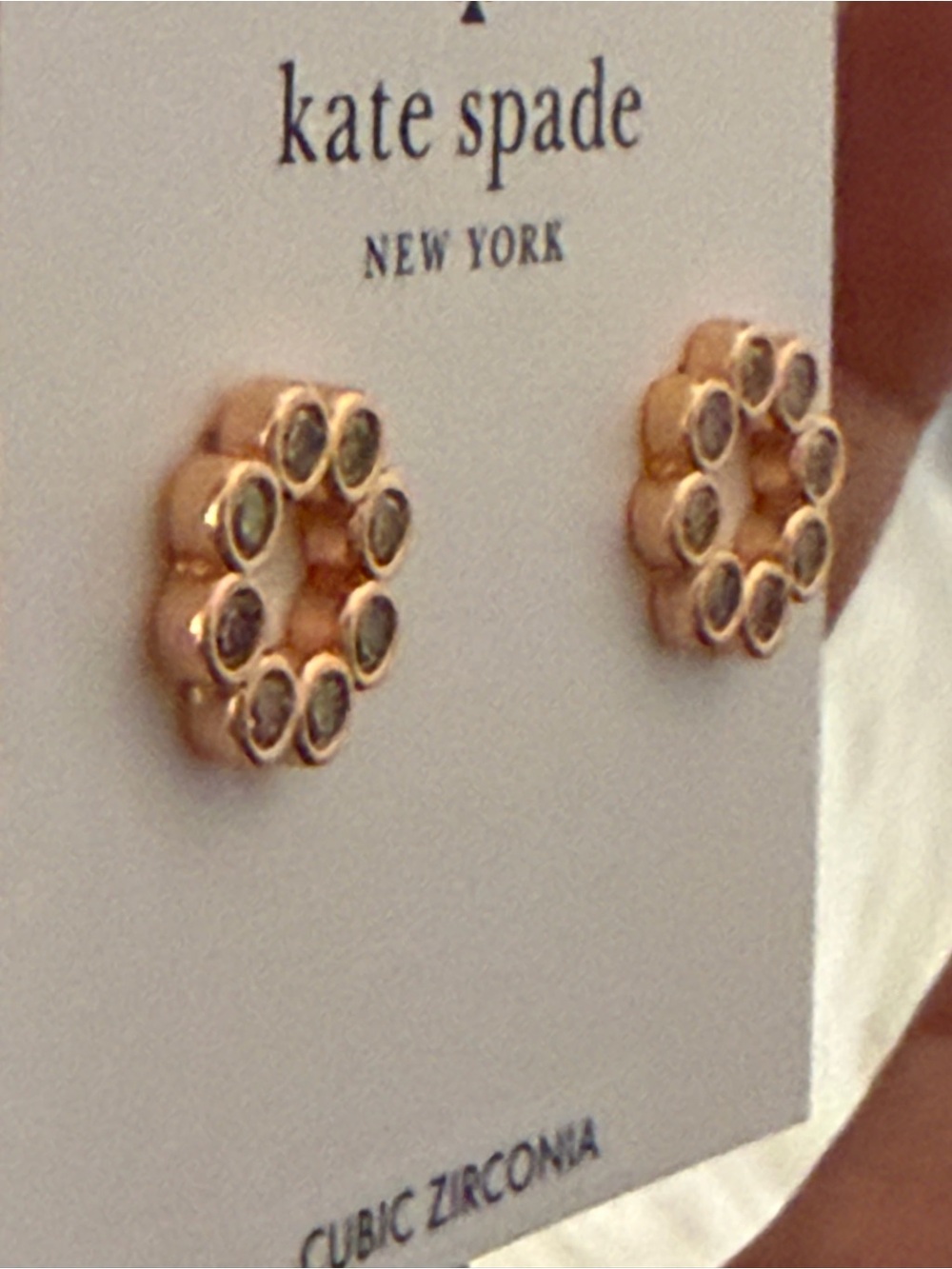 Kate Spade Rose Gold Full Circle Halo Stud Earrings NWT MSRP $49 - Picture 6 of 8